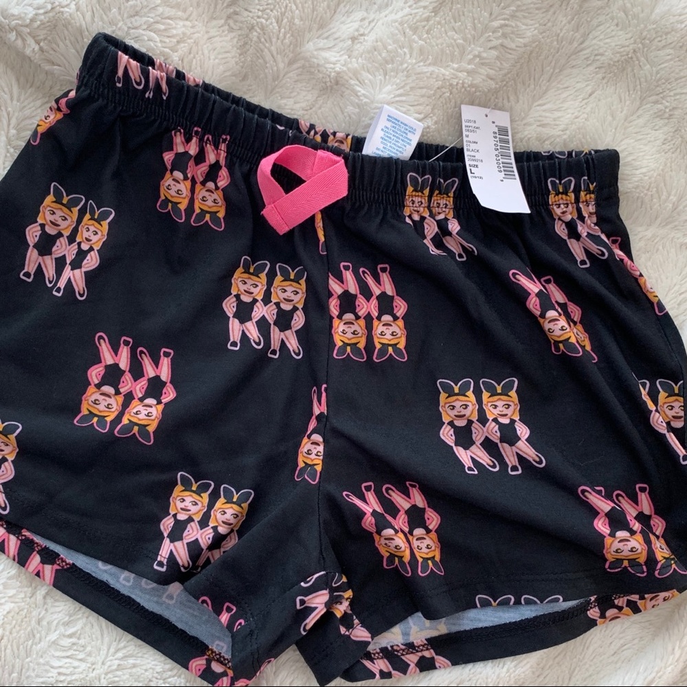 Girls Twin Emoji Sleep Shorts